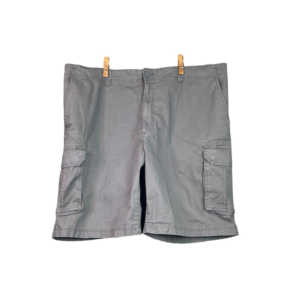 True Nation Cargo Shorts Mens 46 Gray Ripstop Stretch Utility Casual Pockets